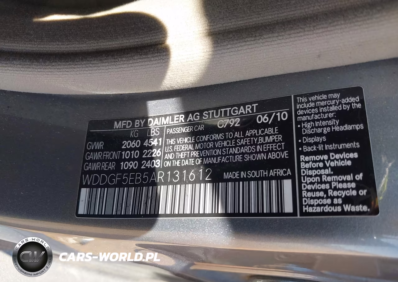2010 Mercedes-Benz C 300 Luxury-Sport VIN:WDDGF5EB5AR131612 - 9