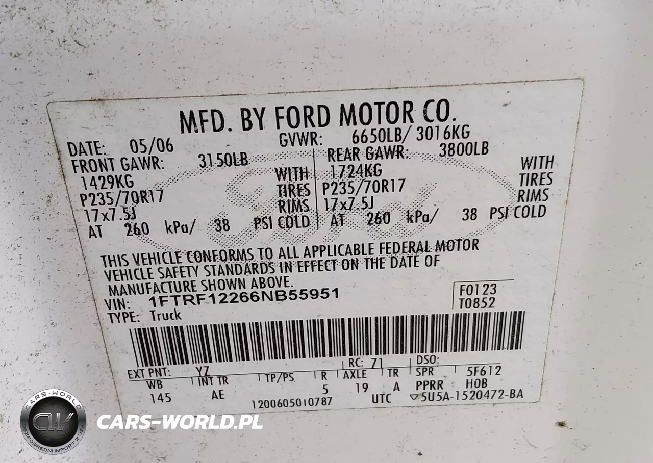 2006 Ford F-150 Stx-Xl-Xlt VIN:1FTRF12266NB55951 - 9