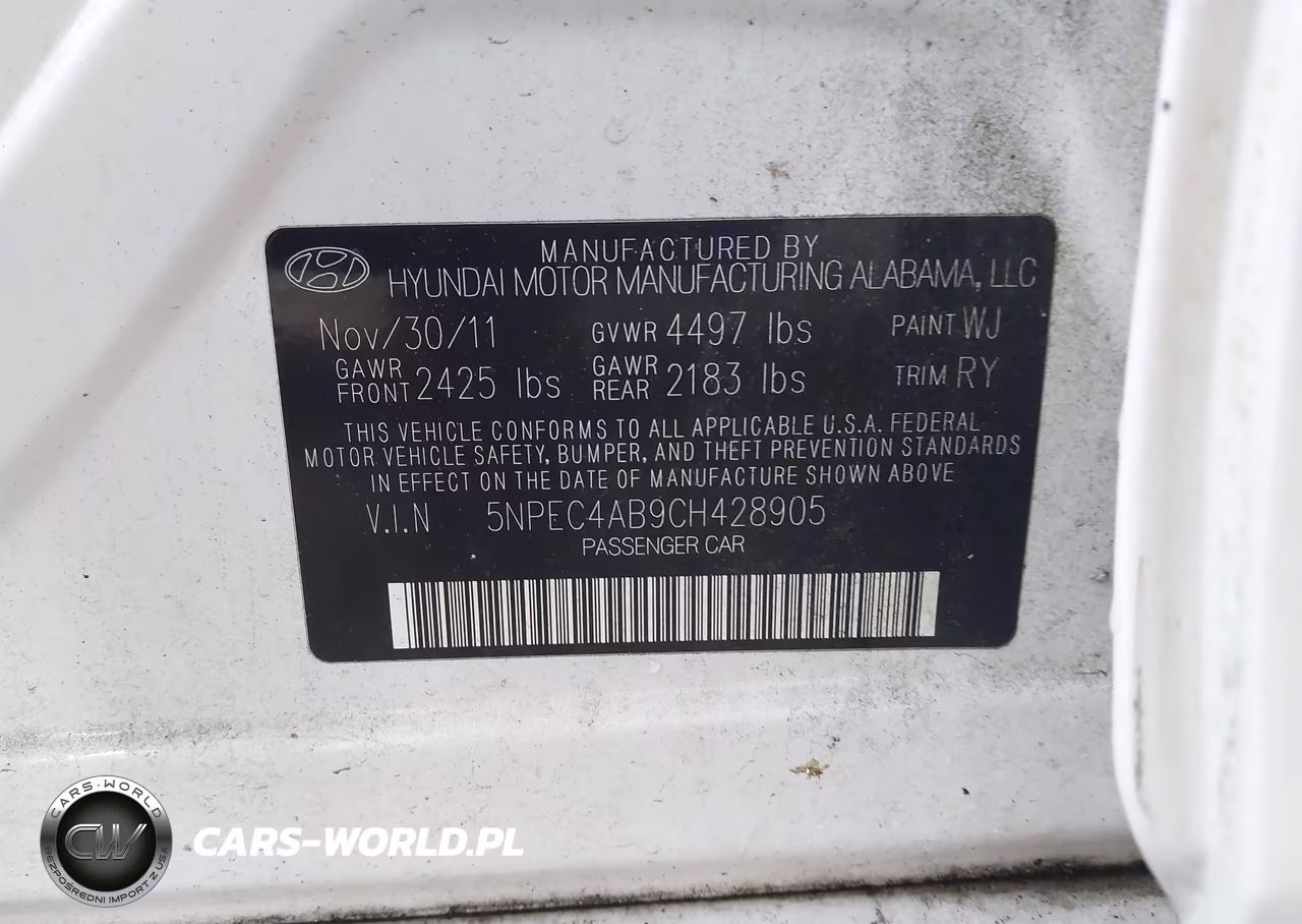 2012 Hyundai Sonata Se 2.0T VIN:5NPEC4AB9CH428905 - 9