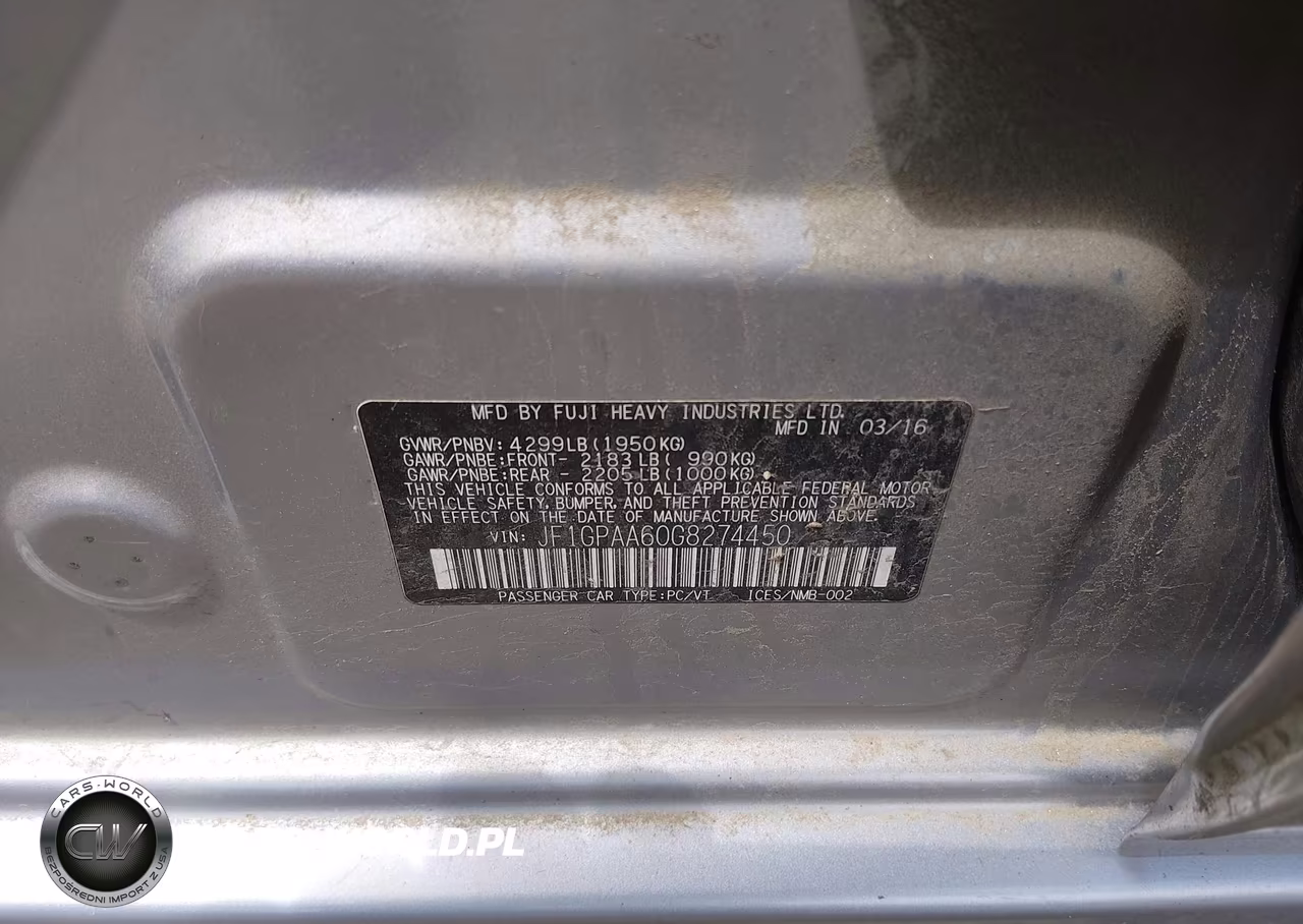 2016 Subaru Impreza 2.0I VIN:JF1GPAA60G8274450 - 9