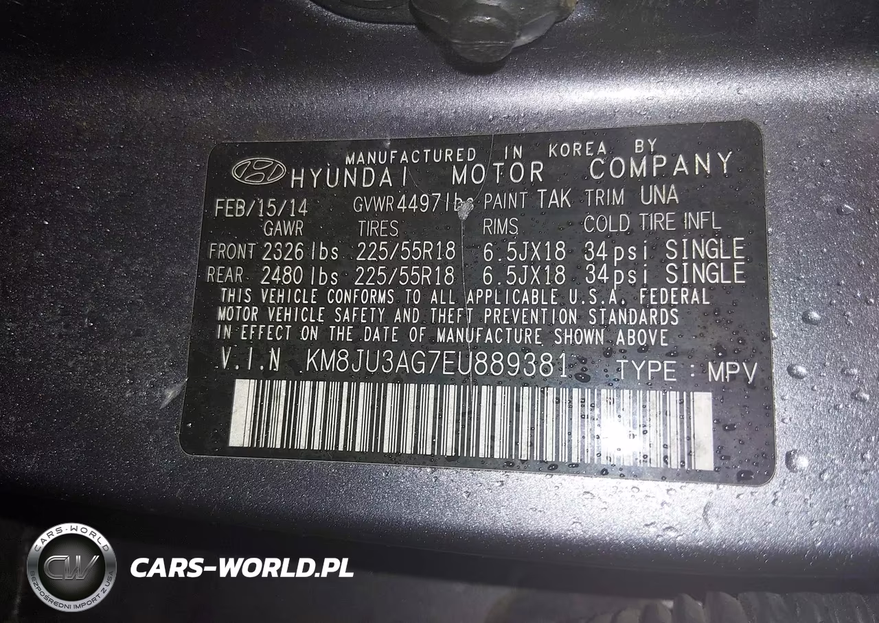 2014 Hyundai Tucson Limited VIN:KM8JU3AG7EU889381 - 9