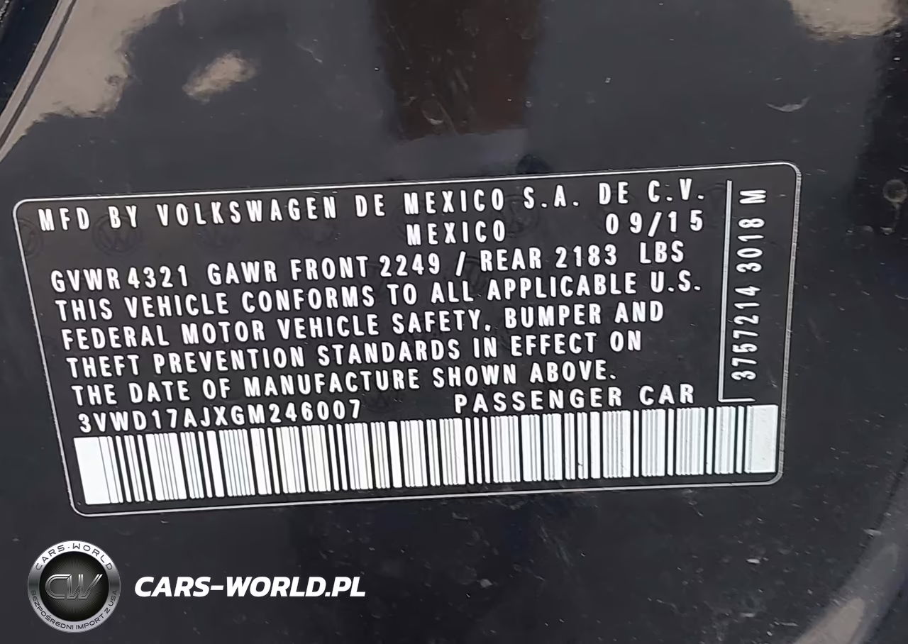 2016 Volkswagen Jetta 1.8T Sport VIN:3VWD17AJXGM246007 - 9
