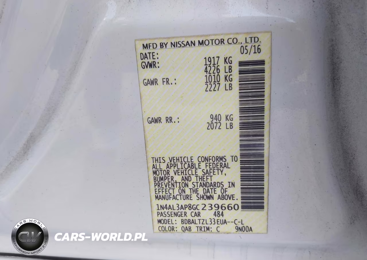 2016 Nissan Altima 2.5 Sl VIN:1N4AL3AP8GC239660 - 9