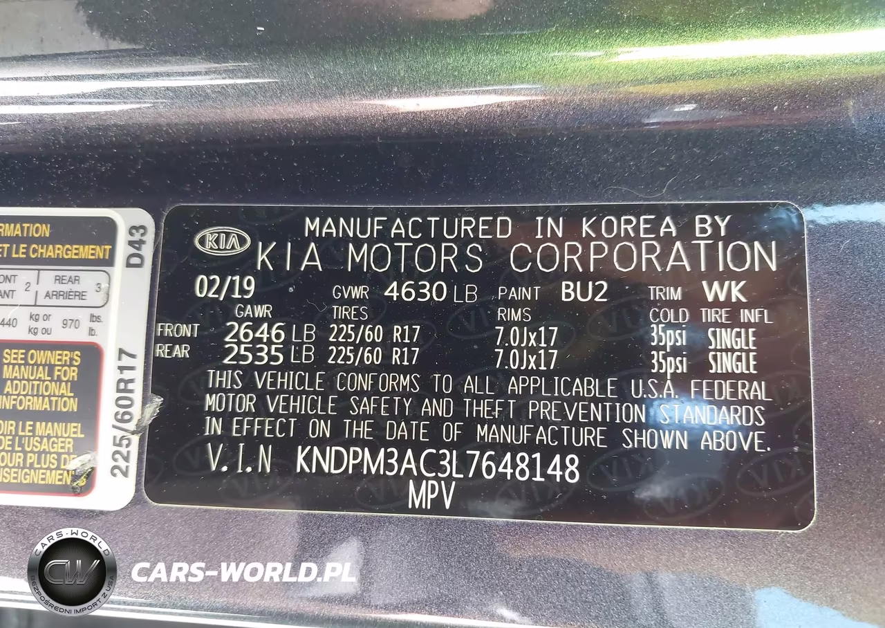 2020 Kia Sportage Lx VIN:KNDPM3AC3L7648148 - 9