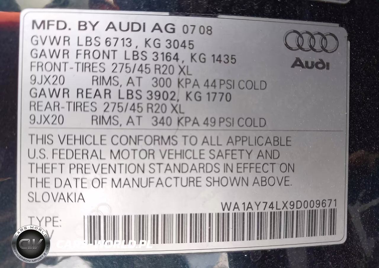 2009 Audi Q7 3.6 5 Passenger-3.6 Premium VIN:WA1AY74LX9D009671 - 9
