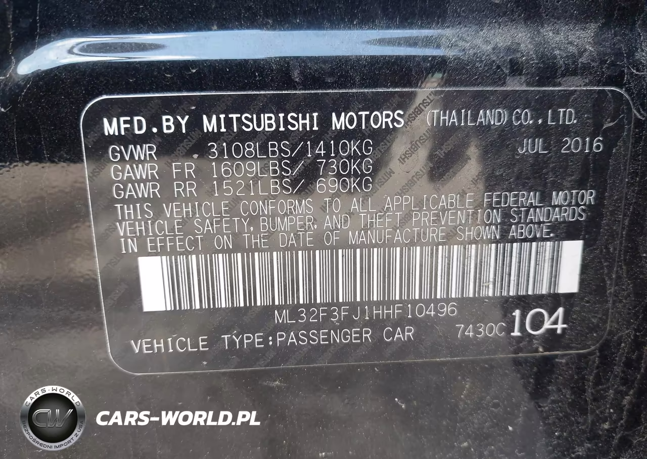 2017 Mitsubishi Mirage G4 Es VIN:ML32F3FJ1HHF10496 - 9