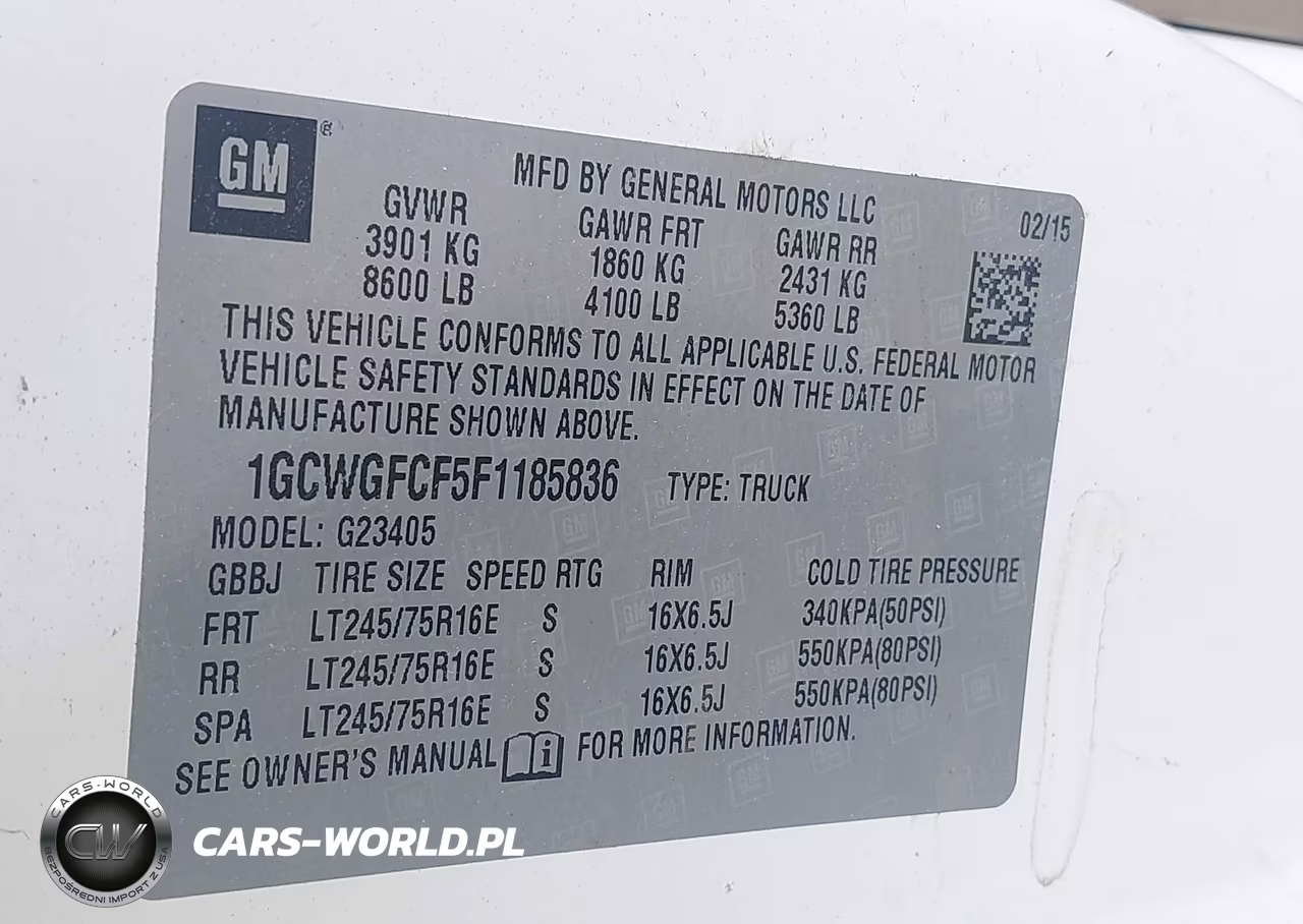 2015 Chevrolet Express 2500 Work Van VIN:1GCWGFCF5F1185836 - 9