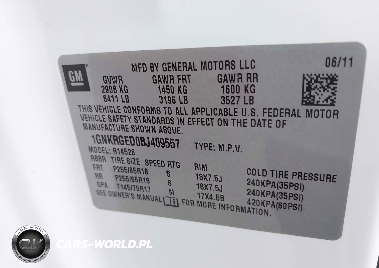 2011 Chevrolet Traverse 1Lt VIN:1GNKRGED0BJ409557 - 9
