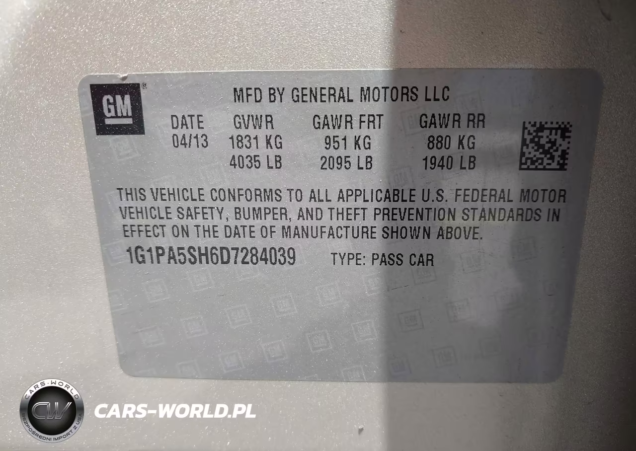 2013 Chevrolet Cruze Ls Auto VIN:1G1PA5SH6D7284039 - 9