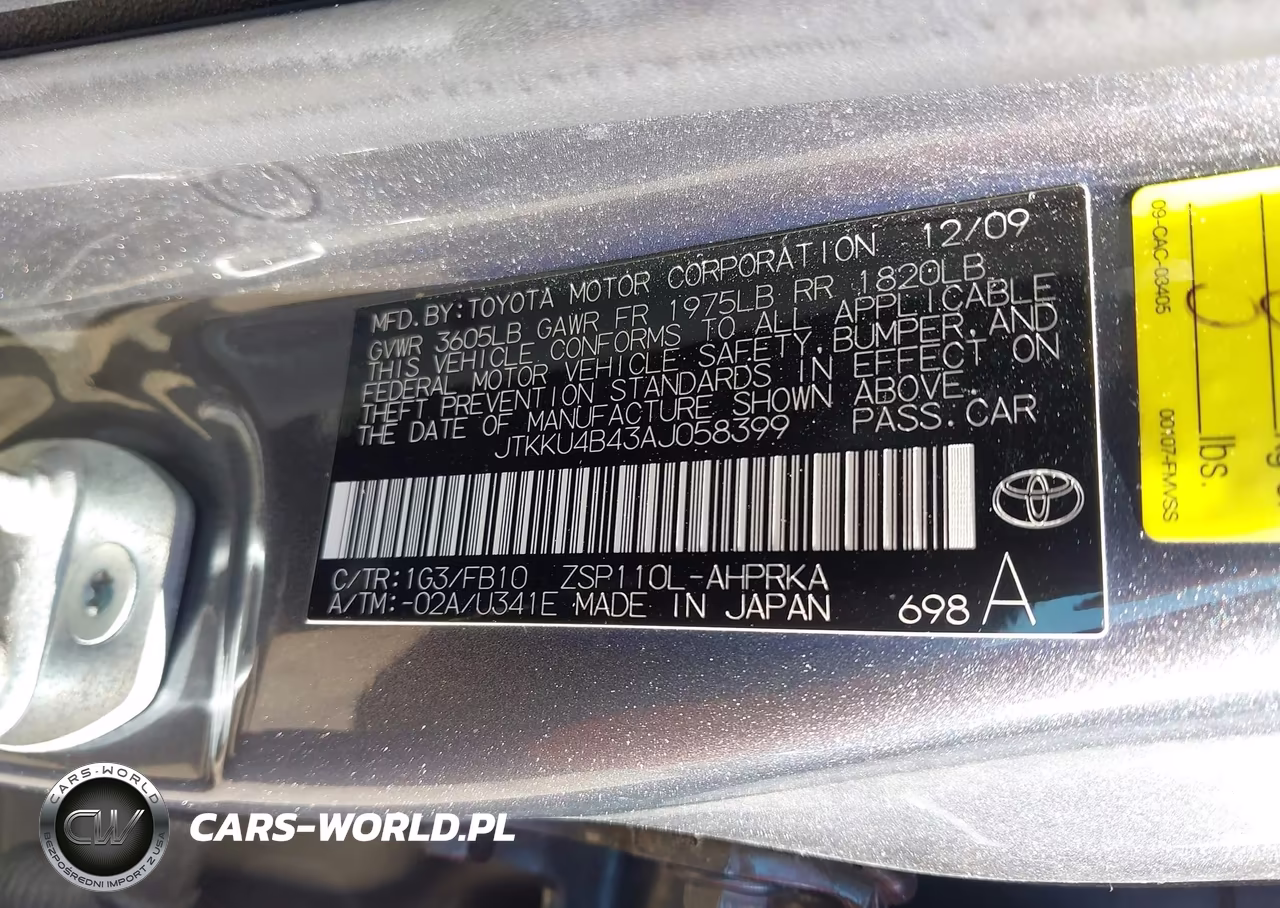 2010 Scion Xd VIN:JTKKU4B43AJ058399 - 9