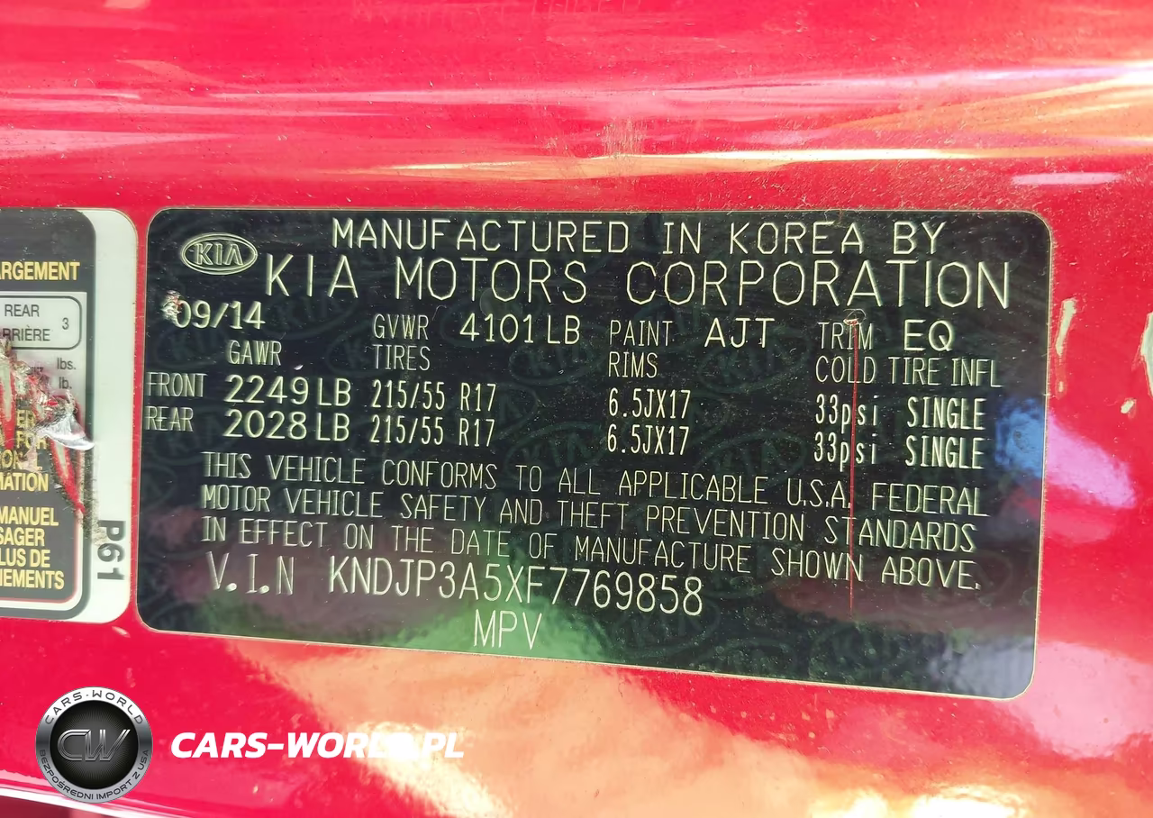 2015 Kia Soul + VIN:KNDJP3A5XF7769858 - 9