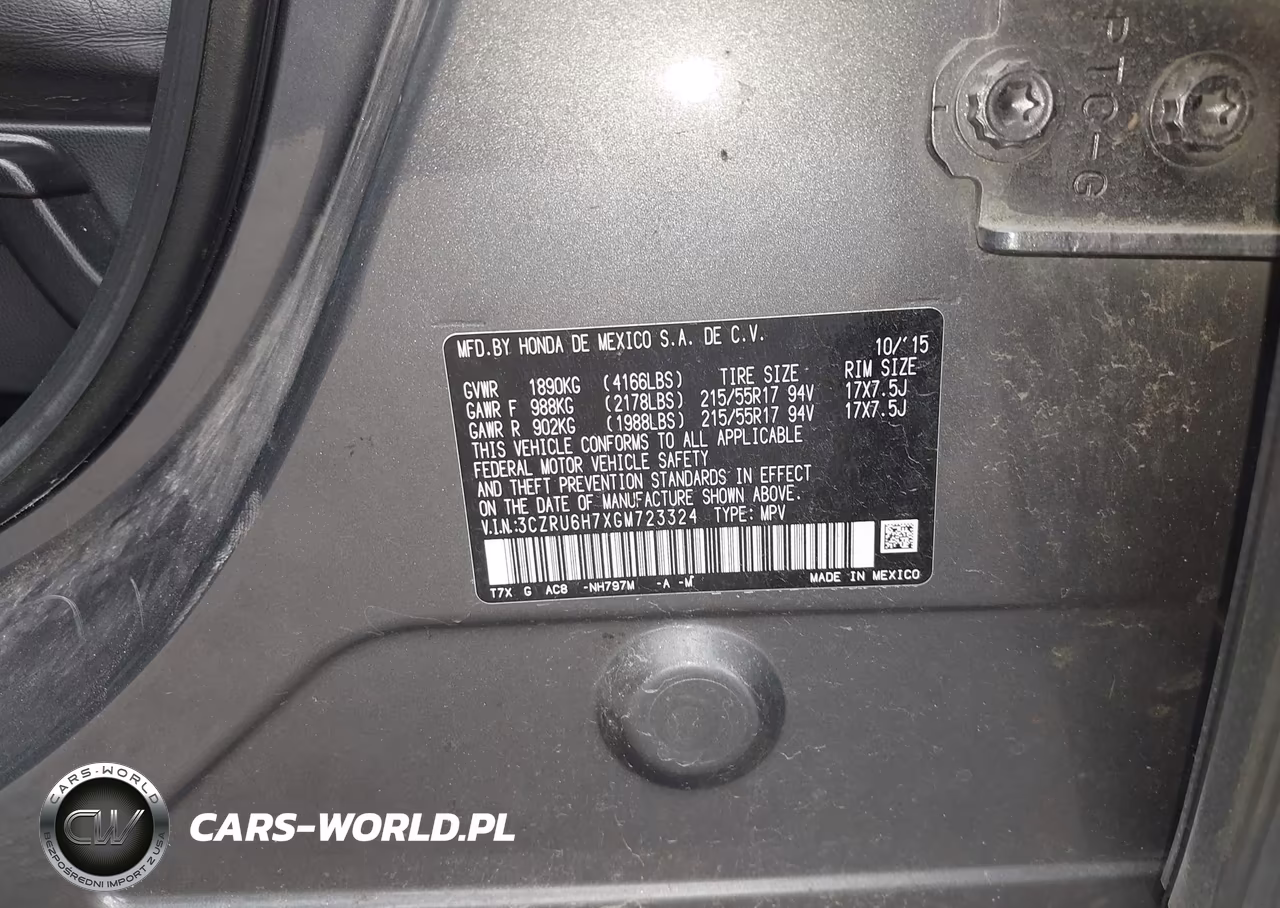2016 Honda Hr-V Ex-L VIN:3CZRU6H7XGM723324 - 9