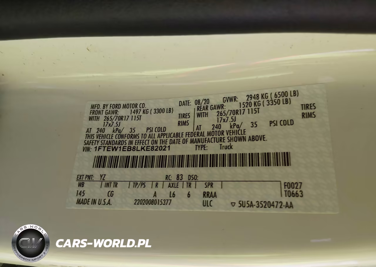 2020 Ford F-150 Xl VIN:1FTEW1EB8LKE82021 - 9