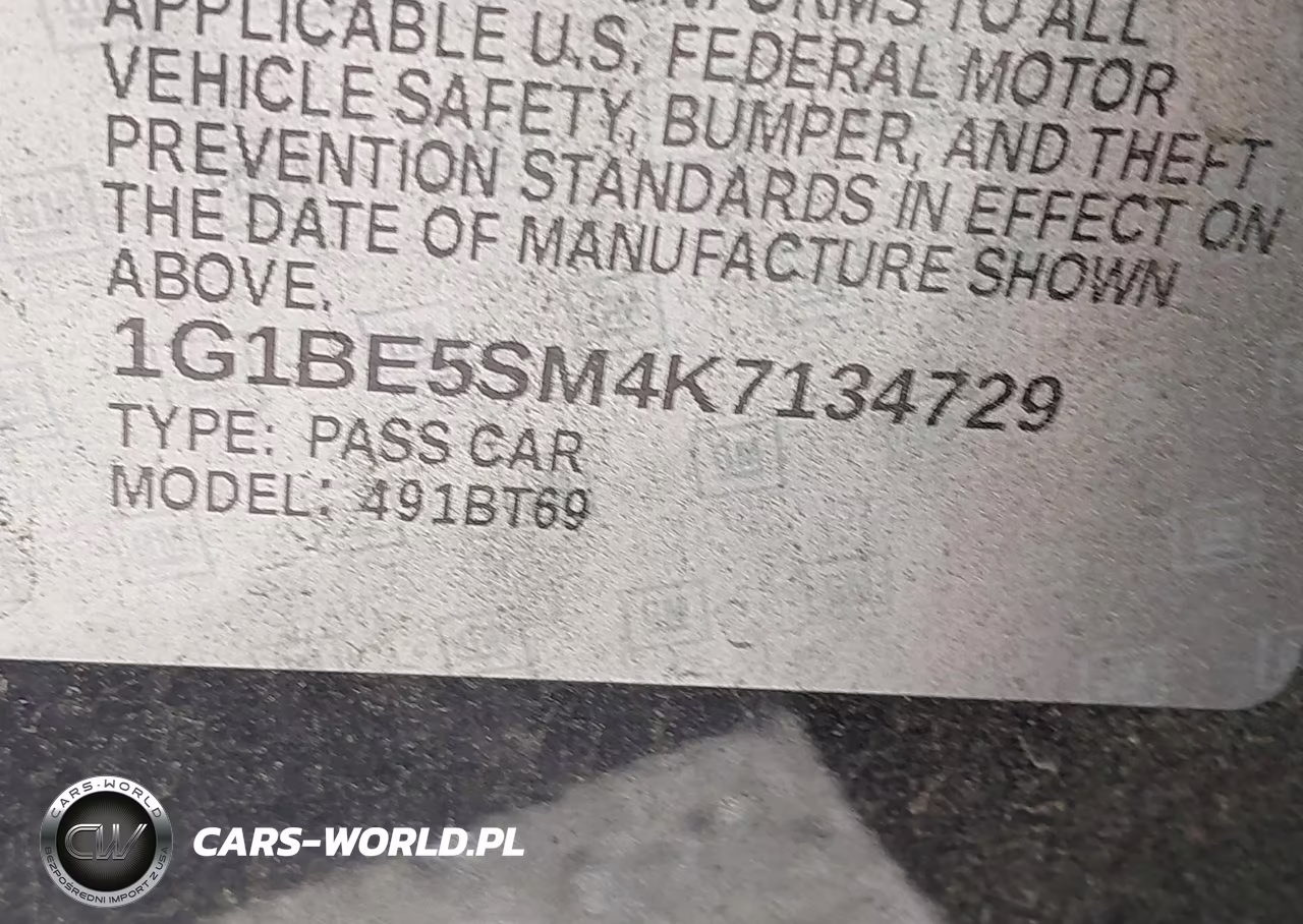 2019 Chevrolet Cruze Lt VIN:1G1BE5SM4K7134729 - 9