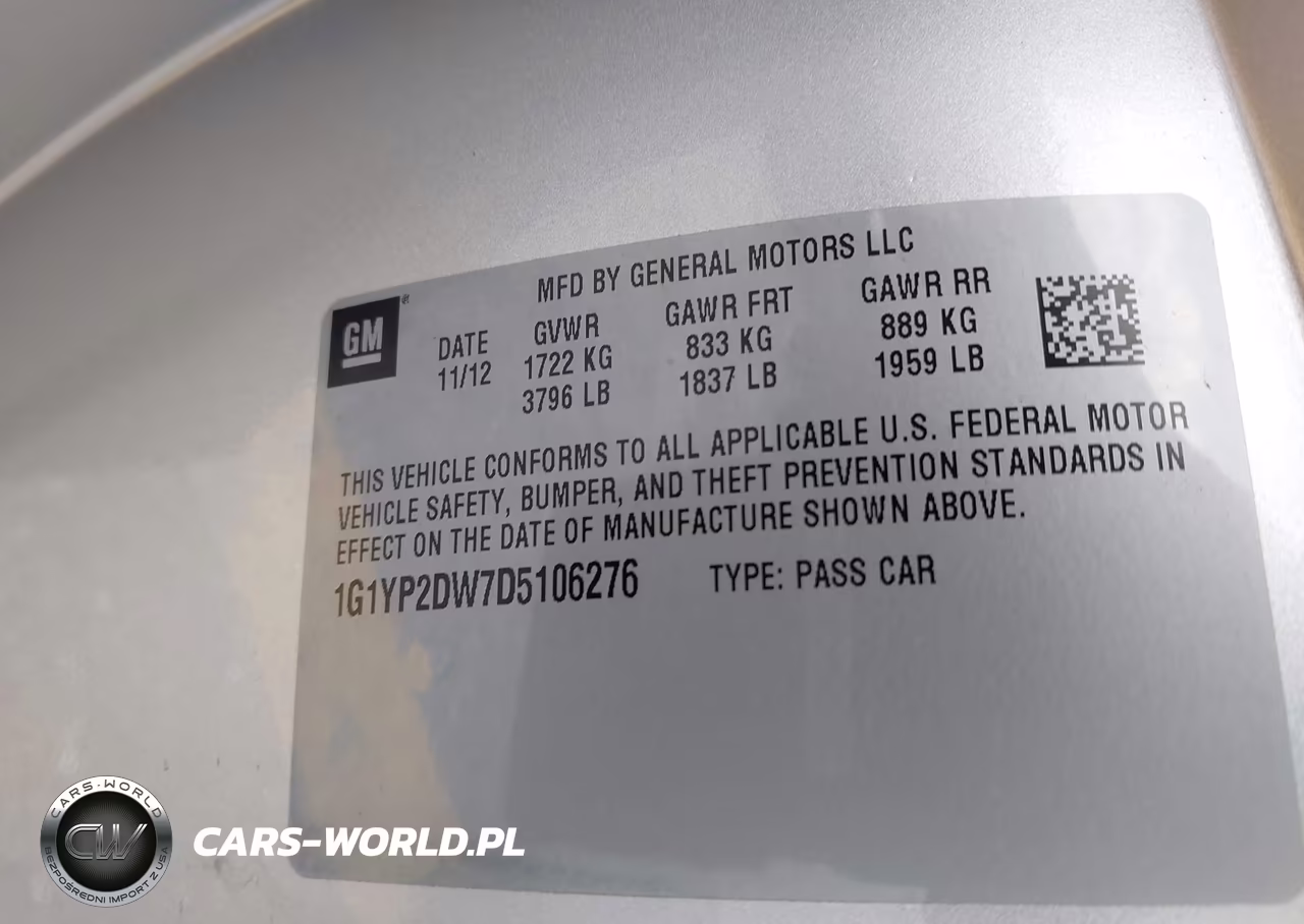 2013 Chevrolet Corvette Grand Sport VIN:1G1YP2DW7D5106276 - 9