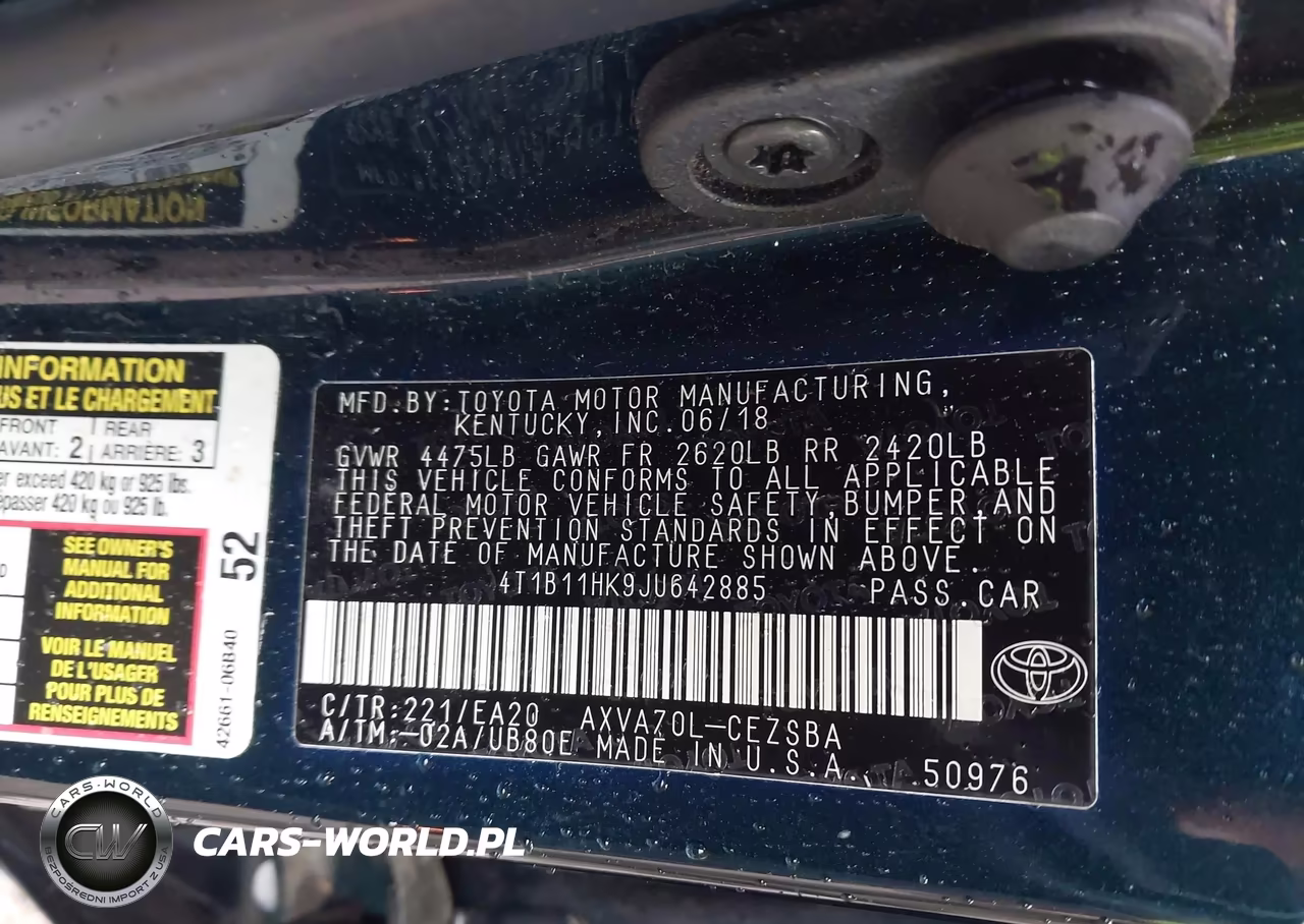 2018 Toyota Camry Se VIN:4T1B11HK9JU642885 - 9