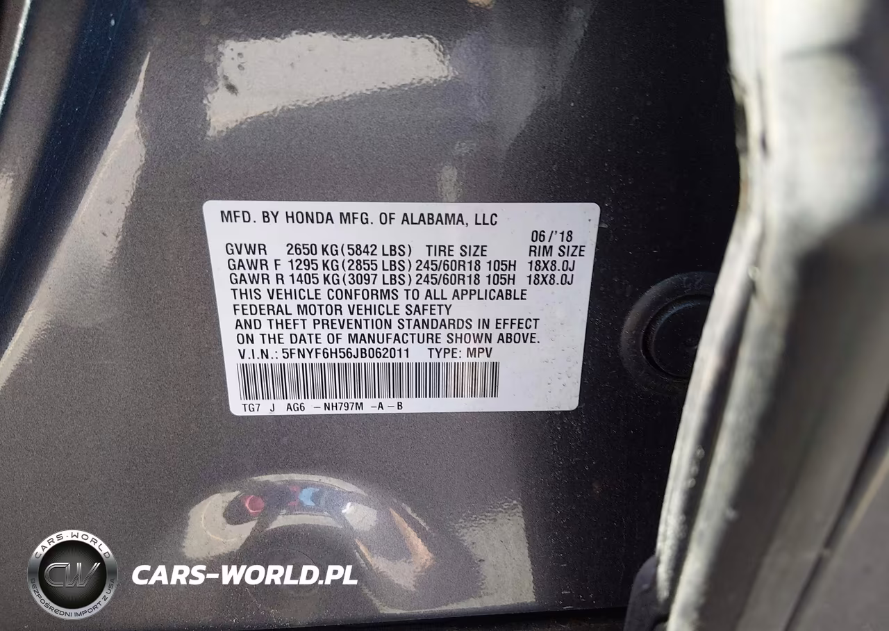 2018 Honda Pilot Ex-L VIN:5FNYF6H56JB062011 - 9