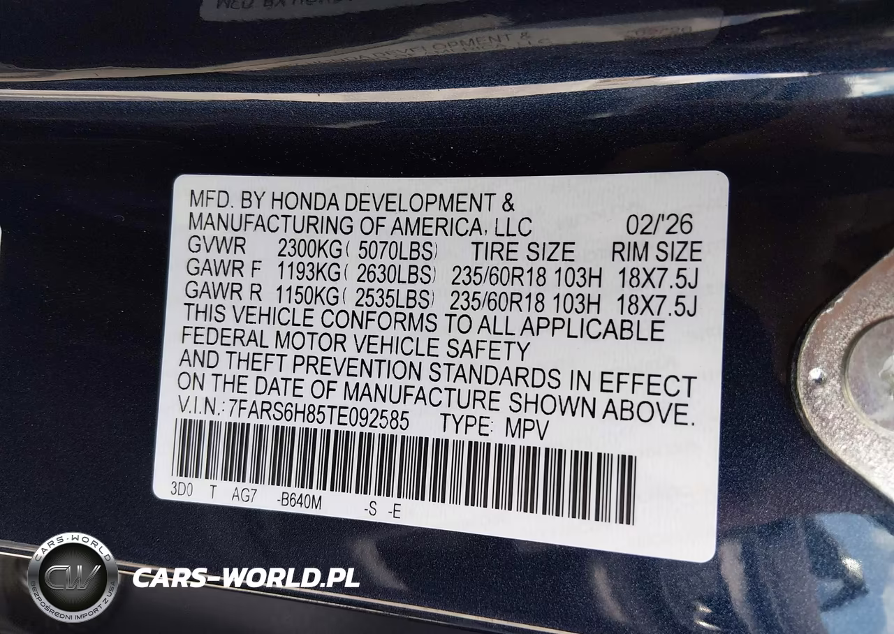 2026 Honda Cr-V Hybrid Awd Sport-L VIN:7FARS6H85TE092585 - 9