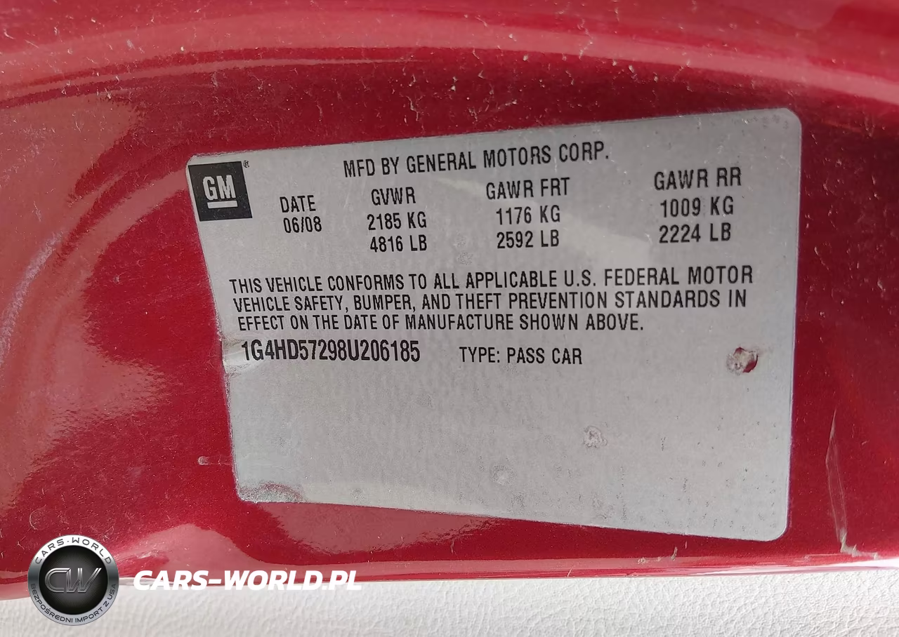 2008 Buick Lucerne Cxl VIN:1G4HD57298U206185 - 8