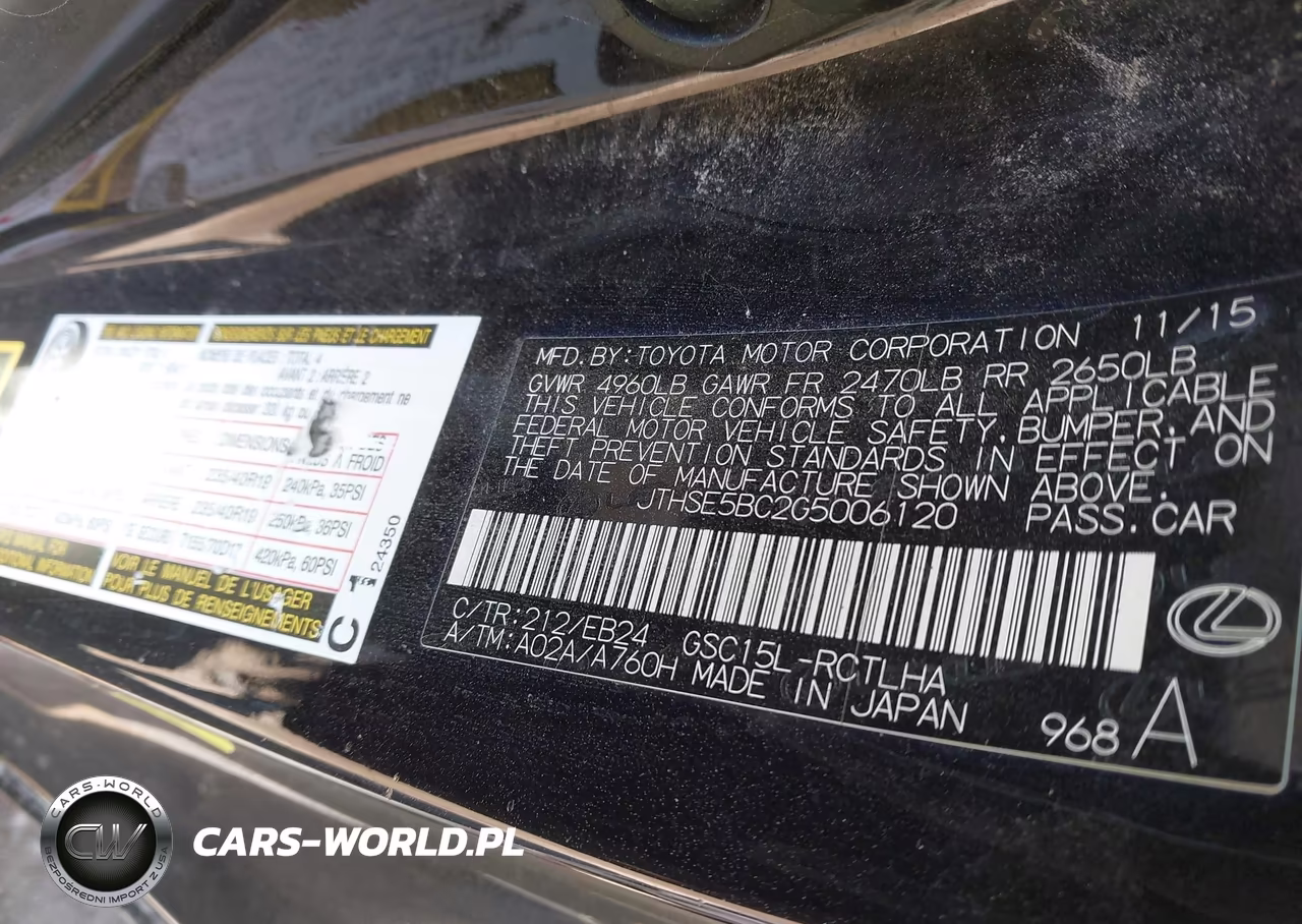 2016 Lexus Rc 350 VIN:JTHSE5BC2G5006120 - 9