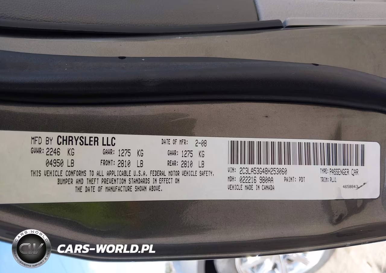 2008 Chrysler 300 Touring VIN:2C3LA53G48H253060 - 9