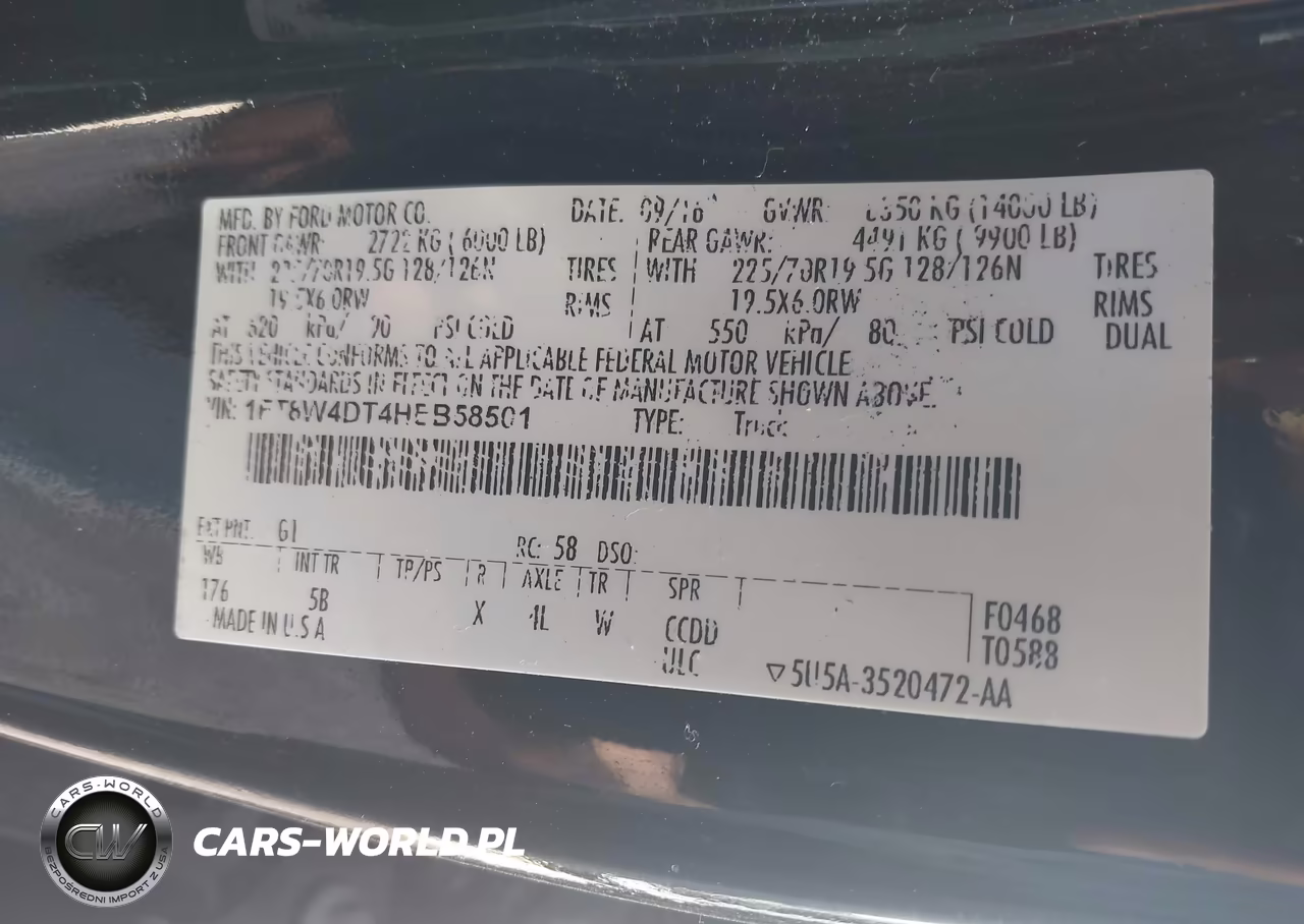 2017 Ford F-450 Lariat VIN:1FT8W4DT4HEB58501 - 8