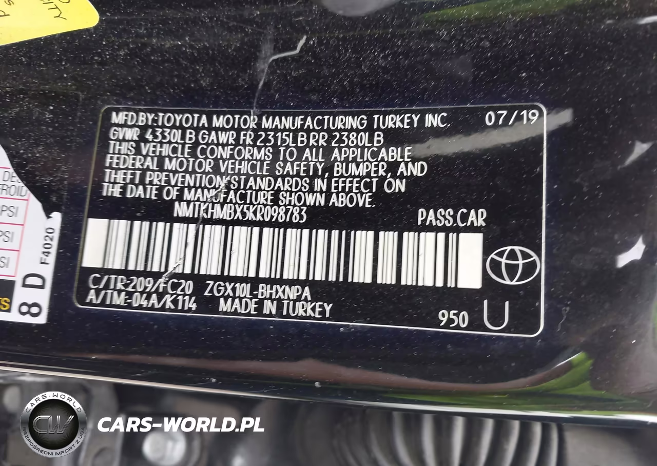 2019 Toyota C-Hr Le VIN:NMTKHMBX5KR098783 - 9