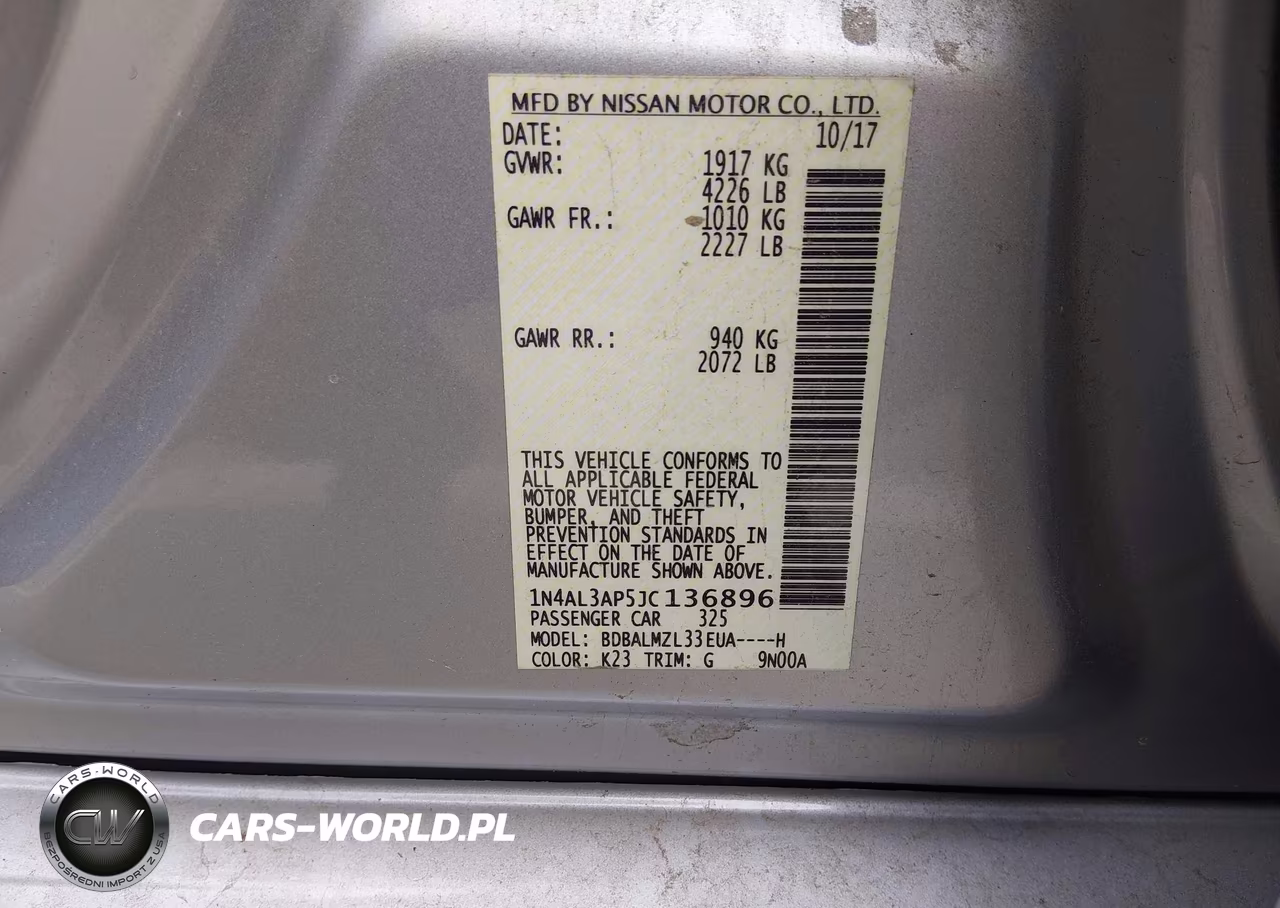 2018 Nissan Altima 2.5 Sv VIN:1N4AL3AP5JC136896 - 9