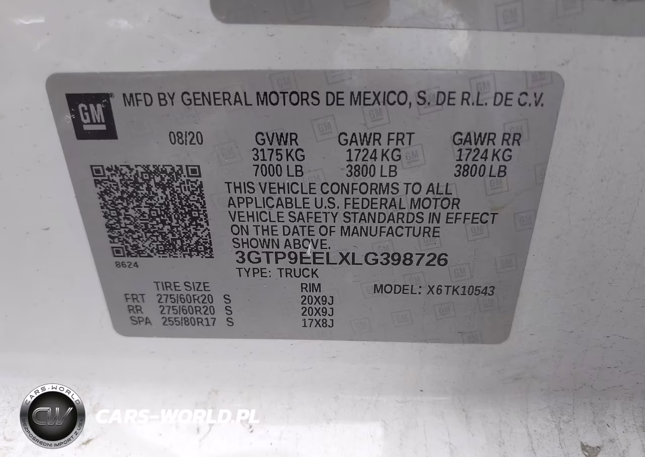 2020 GMC Sierra 1500 4Wd Short Box At4 VIN:3GTP9EELXLG398726 - 9