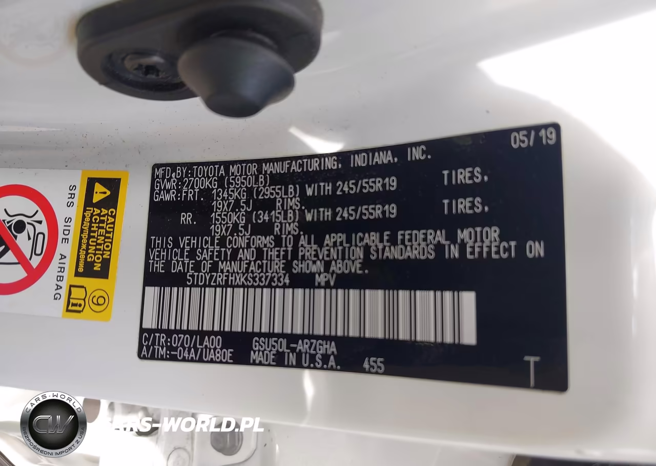 2019 Toyota Highlander Limited VIN:5TDYZRFHXKS337334 - 9