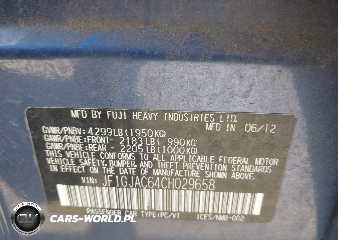 2012 Subaru Impreza 2.0I Premium VIN:JF1GJAC64CH029658 - 9