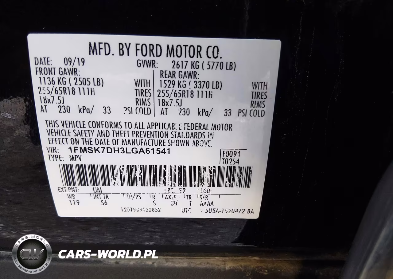 2020 Ford Explorer Xlt VIN:1FMSK7DH3LGA61541 - 9
