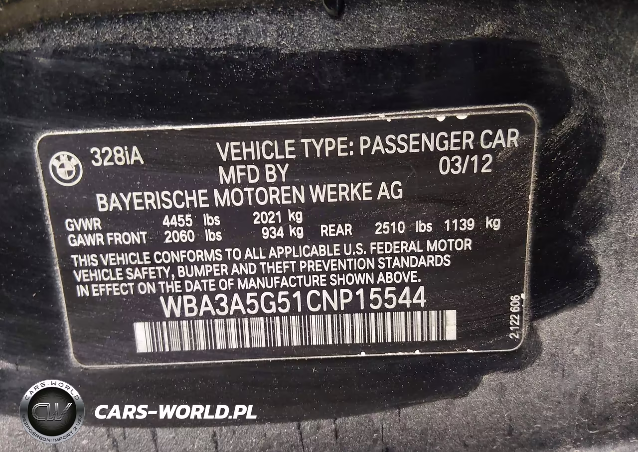 2012 BMW 328I VIN:WBA3A5G51CNP15544 - 9