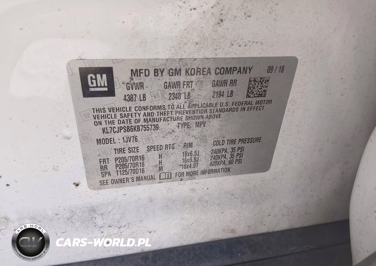 2019 Chevrolet Trax Lt VIN:KL7CJPSB6KB755739 - 9