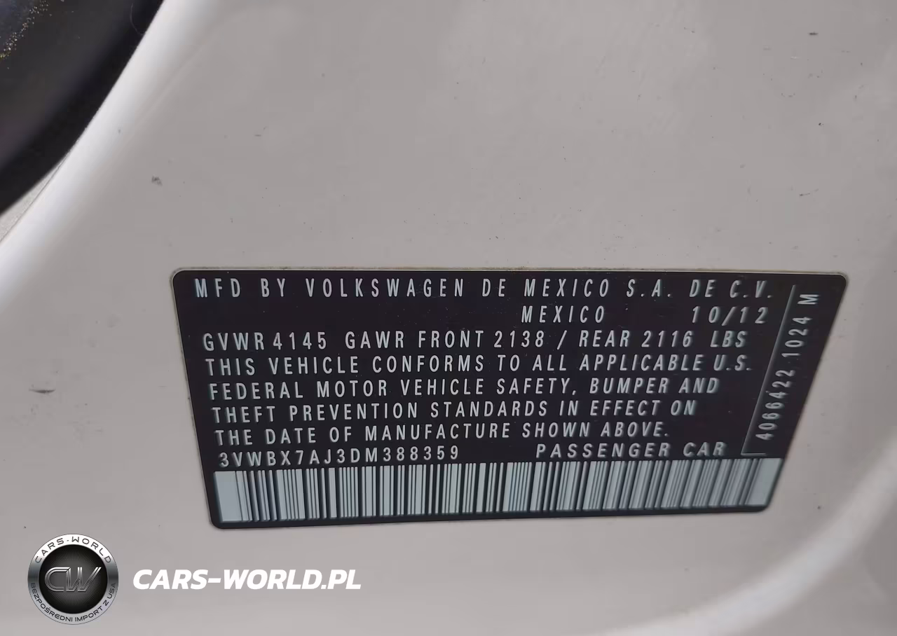 2013 Volkswagen Jetta 2.5L Se VIN:3VWBX7AJ3DM388359 - 9