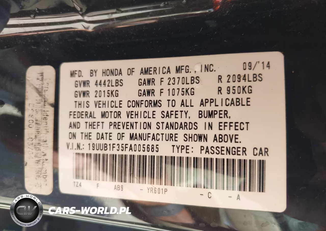 2015 Acura Tlx VIN:19UUB1F35FA005685 - 9