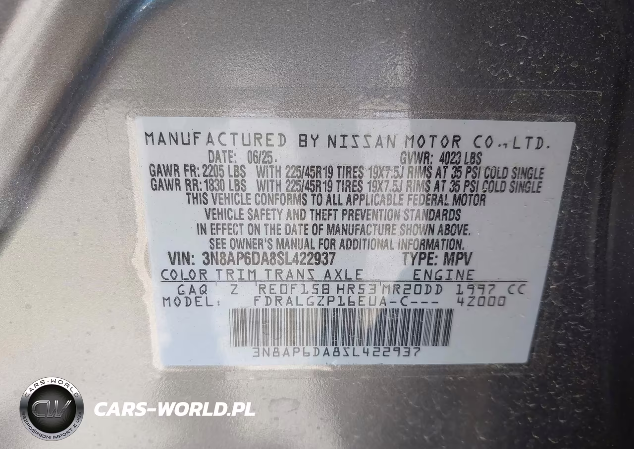 2025 Nissan Kicks Sr Fwd VIN:3N8AP6DA8SL422937 - 9