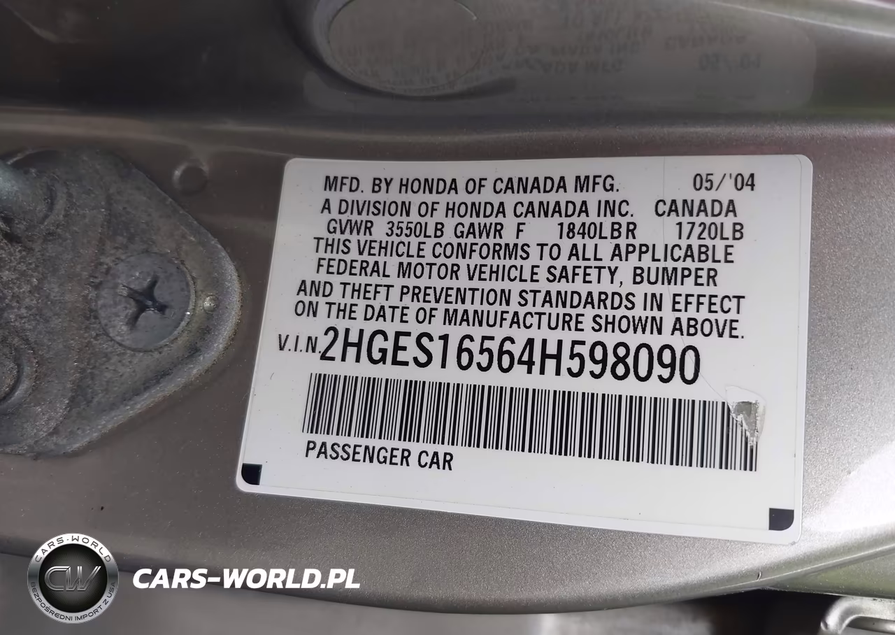 2004 Honda Civic Lx VIN:2HGES16564H598090 - 9