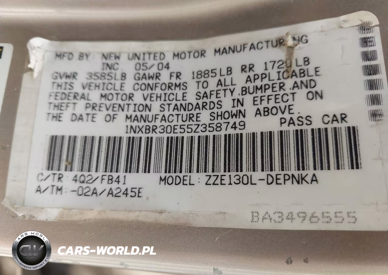 2005 Toyota Corolla Le VIN:1NXBR30E55Z358749 - 9