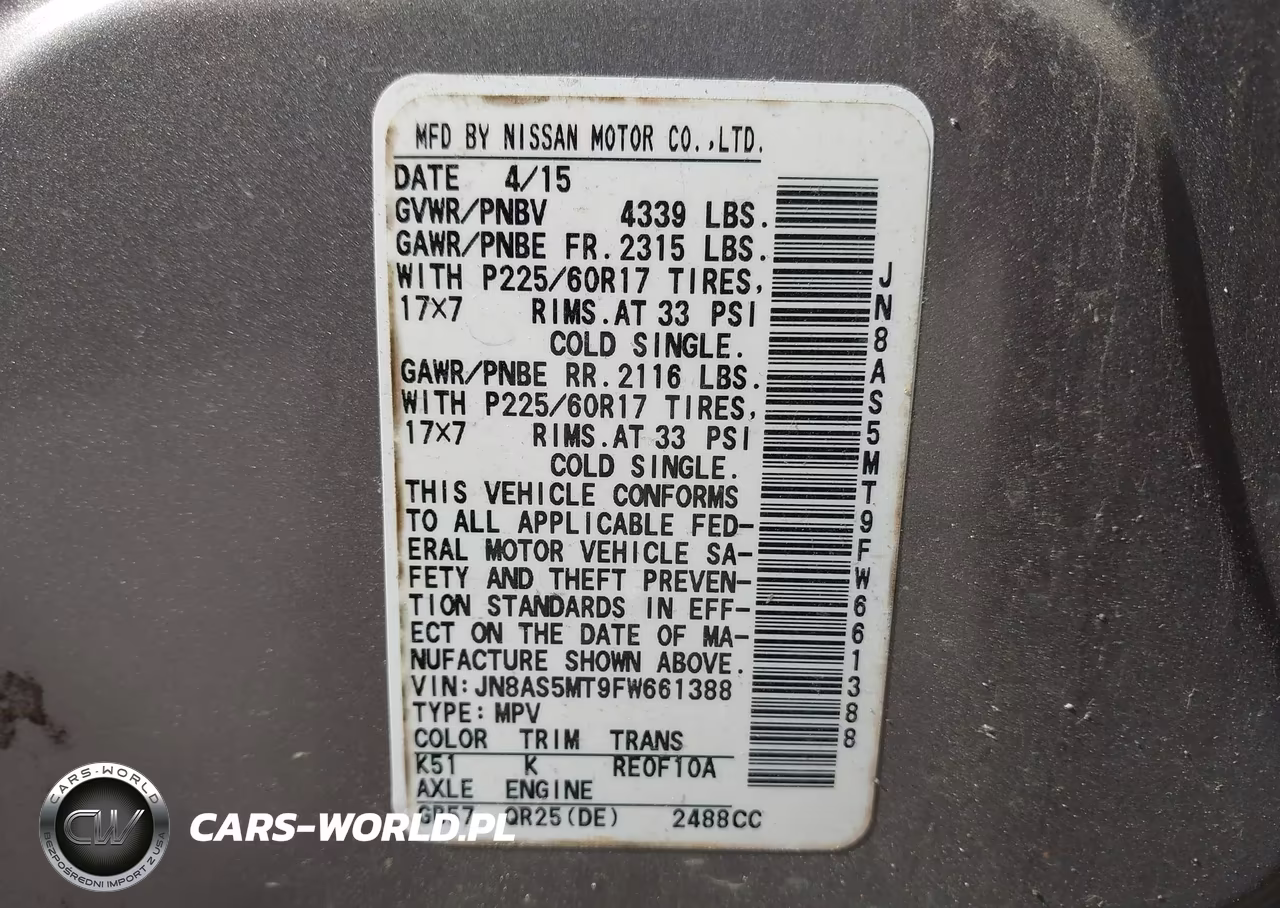 2015 Nissan Rogue Select S VIN:JN8AS5MT9FW661388 - 9