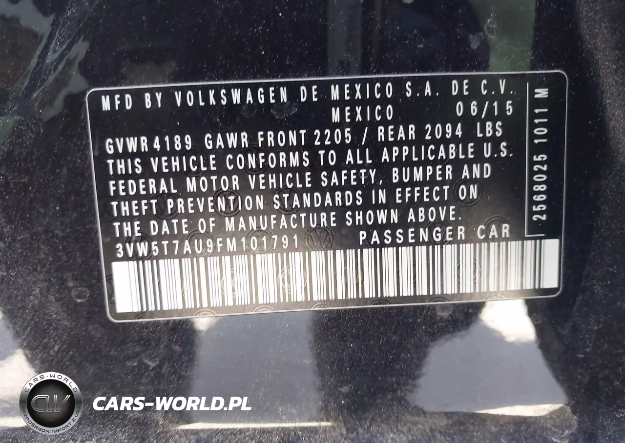 2015 Volkswagen Golf Gti 2.0T S 4-Door VIN:3VW5T7AU9FM101791 - 9