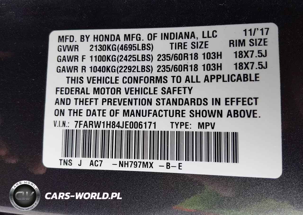 2018 Honda Cr-V Ex-L-Ex-L Navi VIN:7FARW1H84JE006171 - 9