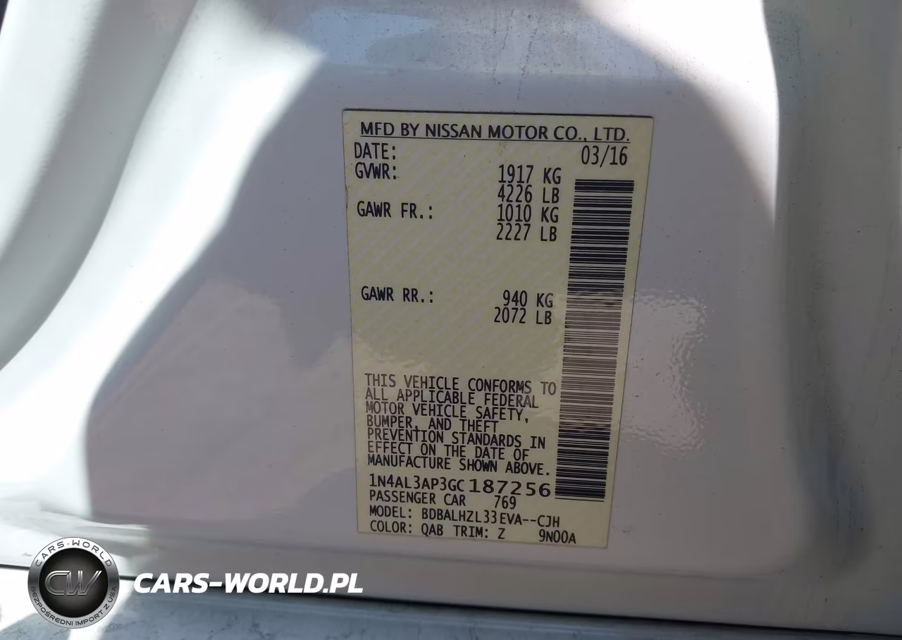 2016 Nissan Altima 2.5 Sr VIN:1N4AL3AP3GC187256 - 9