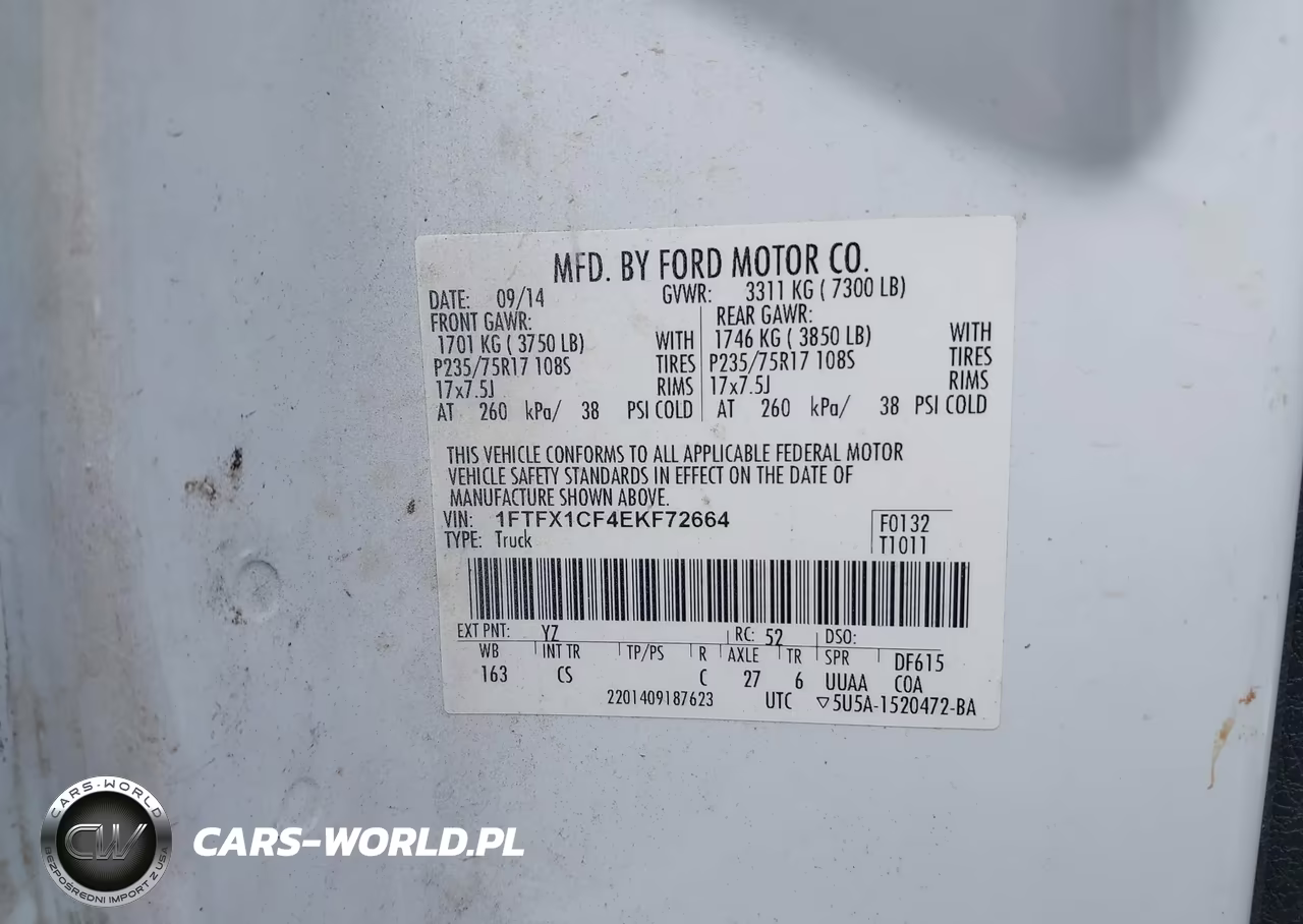 2014 Ford F-150 Xl VIN:1FTFX1CF4EKF72664 - 9