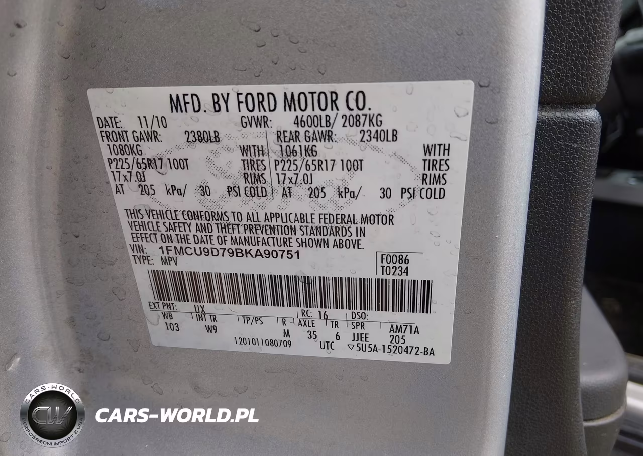 2011 Ford Escape Xlt VIN:1FMCU9D79BKA90751 - 9