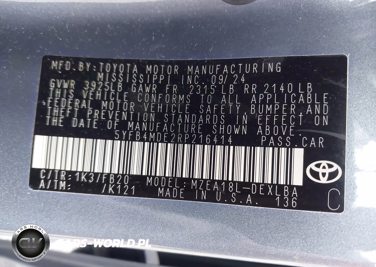 2024 Toyota Corolla Le VIN:5YFB4MDE2RP216414 - 9
