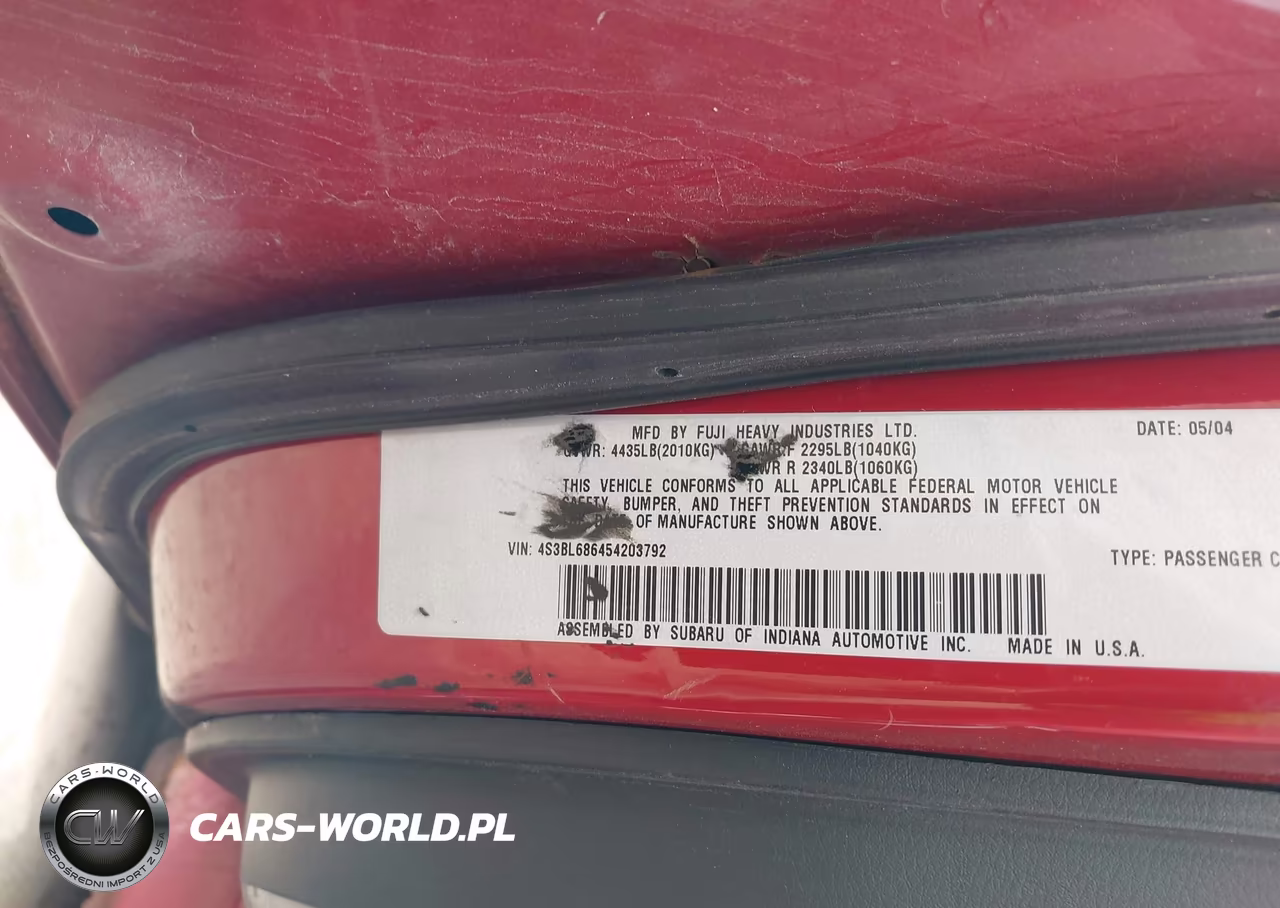 2005 Subaru Legacy 2.5Gt VIN:4S3BL686454203792 - 9