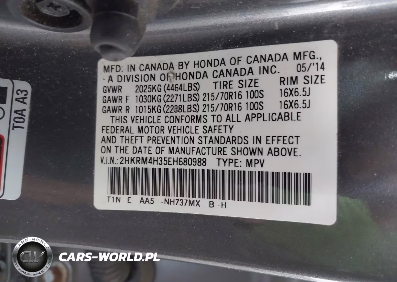 2014 Honda Cr-V Lx VIN:2HKRM4H35EH680988 - 9