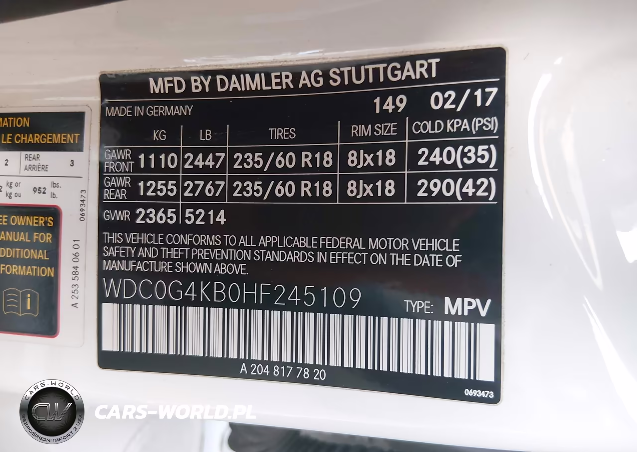 2017 Mercedes-Benz Glc 300 4Matic VIN:WDC0G4KB0HF245109 - 9
