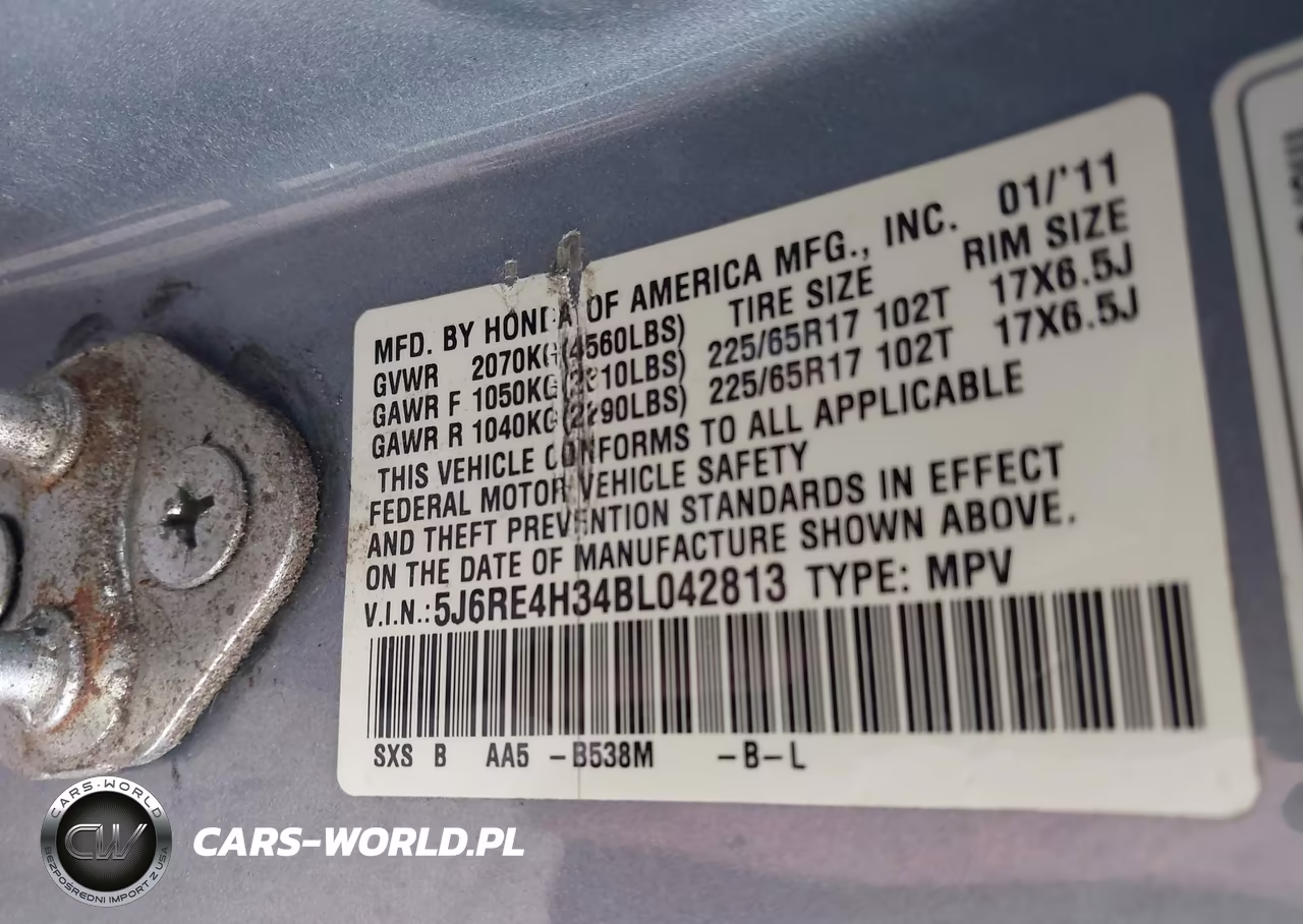 2011 Honda Cr-V Lx VIN:5J6RE4H34BL042813 - 9